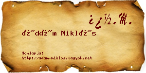 Ádám Miklós névjegykártya