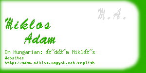 miklos adam business card